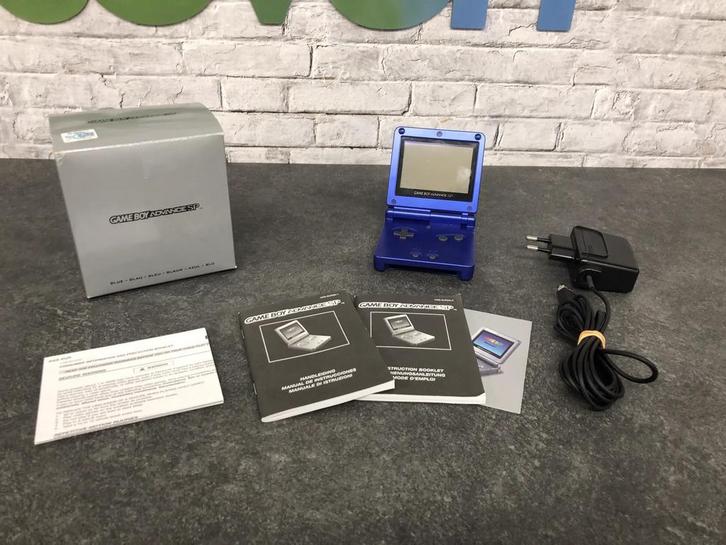 Gameboy Advance SP Blue [Complete], Spelcomputers en Games, Spelcomputers | Nintendo Game Boy, Zo goed als nieuw, Ophalen of Verzenden