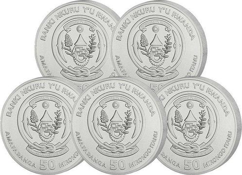 5 Troy Ounce - Zilver .999 - Rwanda 2025 - 155,5 gram - fine, Postzegels en Munten, Edelmetalen en Baren