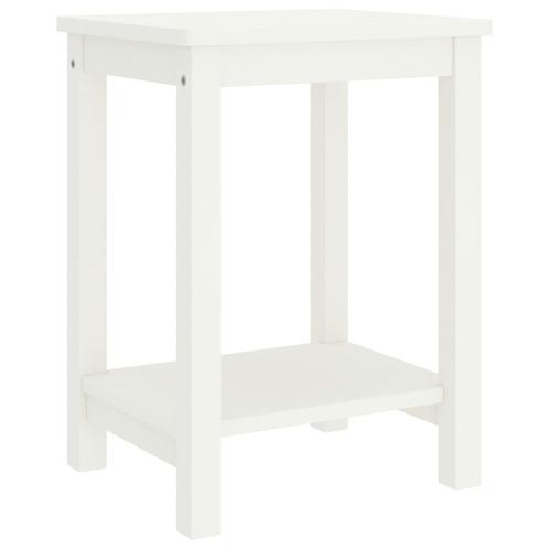 vidaXL Nachtkastje 35x30x47 cm massief grenenhout wit, Huis en Inrichting, Slaapkamer | Nachtkastjes, Nieuw, Minder dan 45 cm