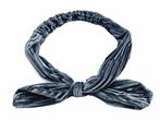 Haarband Knoop Strik Velvet Rib Grijs, Nieuw