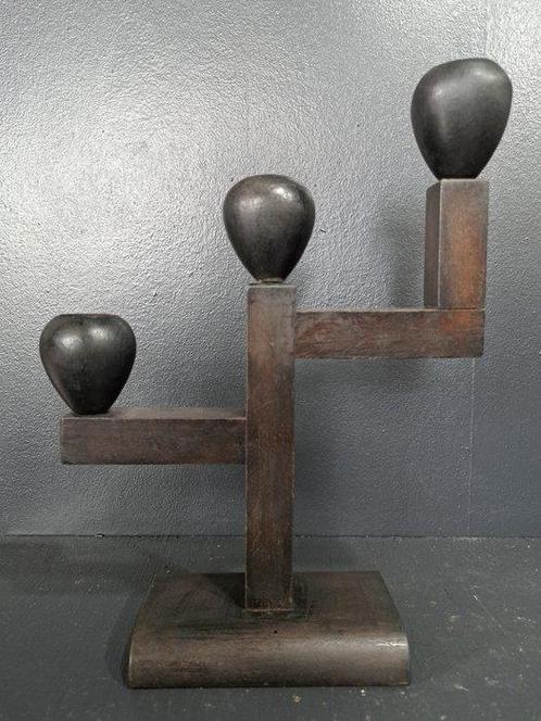 Kandelaar - Hout - Twee kandelaren, Antiek en Kunst, Kunst | Designobjecten