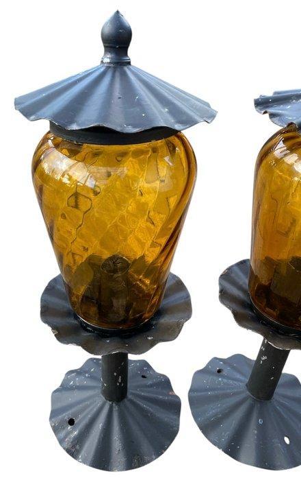 Ferluz - Staande lamp (2) - Glas, Metaal, Antiek en Kunst, Curiosa en Brocante