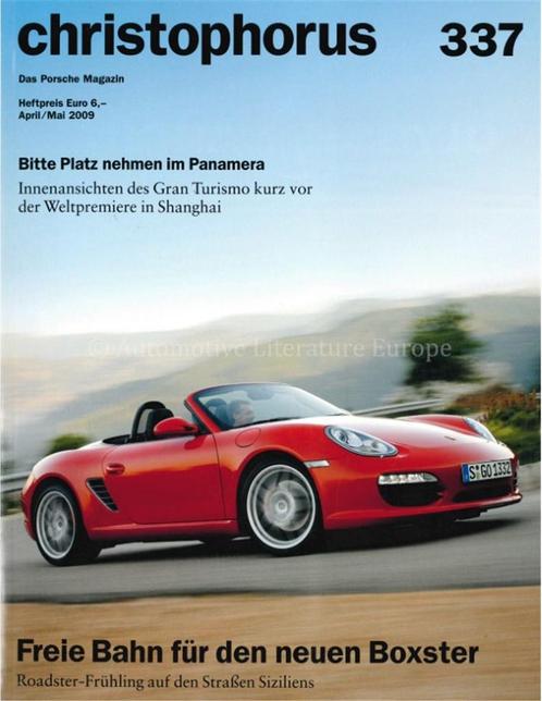2009 PORSCHE CHRISTOPHORUS MAGAZINE 337 DUITS, Boeken, Auto's | Folders en Tijdschriften, Porsche