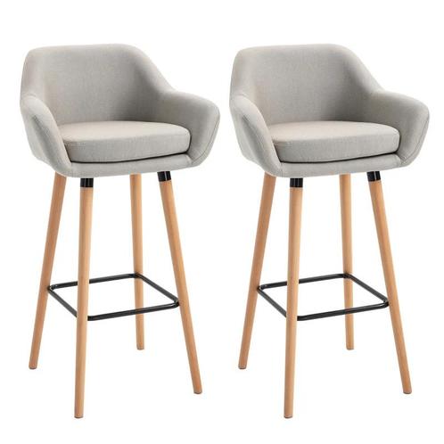 TRUUSK HOMCOM Barhocker 2er-Set bequeme Küchenhocker aus Lei, Huis en Inrichting, Barkrukken, Nieuw, Verzenden