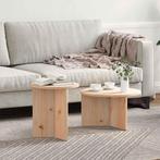 vidaXL Salontafel 2 pcs Naturel 49 x 49 x 28 cm Massief, Huis en Inrichting, Tafels | Salontafels, Minder dan 50 cm, Verzenden