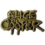 Alice Cooper - Dripping Logo Gold Pin officiële merchandise, Verzamelen, Ophalen of Verzenden, Nieuw, Kleding