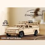 Terreinwagen met Pull-Back Mechanisme Houten DIY Modelbouw, Hobby en Vrije tijd, Verzenden, Nieuw