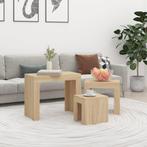 vidaXL 3-delige Tafeltjesset bewerkt hout sonoma, Huis en Inrichting, Tafels | Salontafels, Minder dan 50 cm, 50 tot 75 cm, Verzenden