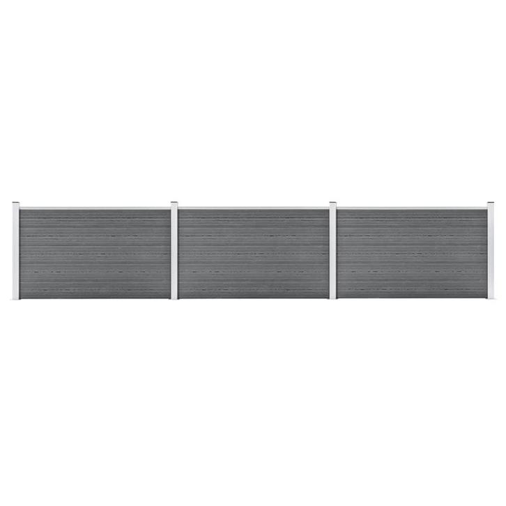 vidaXL Schutting 526x106 cm HKC grijs, Tuin en Terras, Schuttingen, Nieuw, Kunststof, 1 tot 2 meter, Verzenden