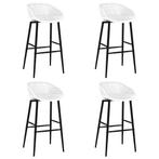 vidaXL Barstoelen 4 st wit, Verzenden, Nieuw
