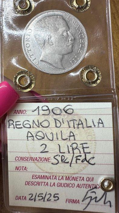 Koninkrijk Italië. Vittorio Emanuele III. 2 Lire 1906, Postzegels en Munten, Munten | Europa | Niet-Euromunten