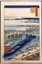 Hiroshige Utagawa Woodblock Print 100 Famous Views of Edo, Antiek en Kunst