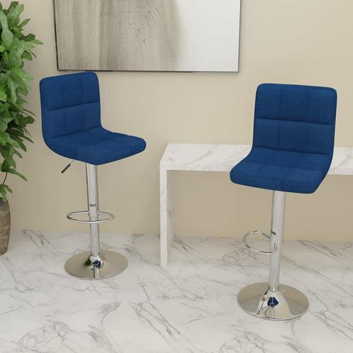 vidaXL Barkrukken 2 st stof blauw, Huis en Inrichting, Barkrukken, Nieuw, Verzenden
