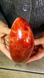 Carnelian Ei - Hoogte: 12 cm - Breedte: 9 cm- 1039 g, Verzamelen, Mineralen en Fossielen
