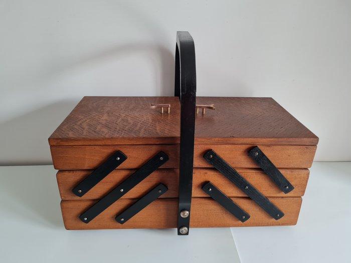 Naaidoos - prachtige oude harmonica naaidoos, naaikoffer,, Antiek en Kunst, Curiosa en Brocante