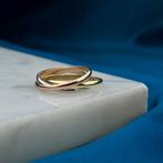 Tricolor gouden trinity pinkring (witgoud, trinity ring), Sieraden, Tassen en Uiterlijk, Ringen, Gebruikt, Overige kleuren, Ophalen of Verzenden
