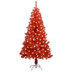 vidaXL Kunstkerstboom met LEDs en standaard 120 cm PVC rood