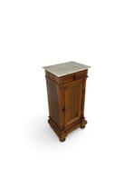 Nachtkastje - Walnoot, Marmer, Messing