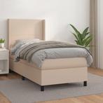 vidaXL Boxspring met matras kunstleer cappuccinokleurig, Overige materialen, 90 cm, Eenpersoons, Bruin