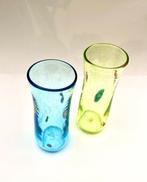 Murano - CC Zecchin - Vaas (2) - Groene en blauwe vaas met, Antiek en Kunst, Antiek | Glas en Kristal
