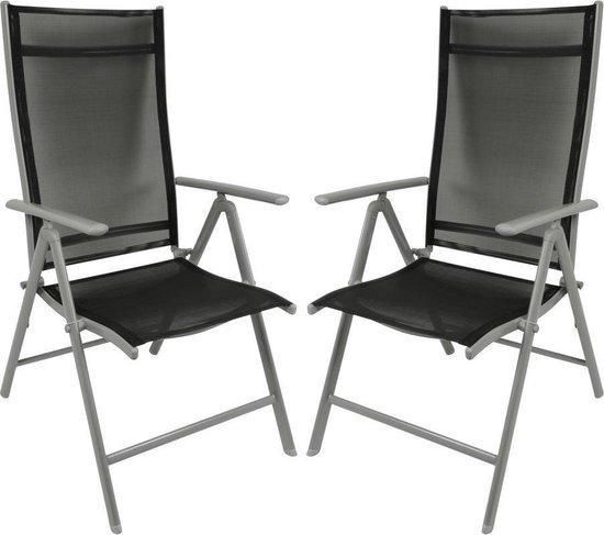 Garden Royal verstelbare stoel Santiago zwart set 2 st., Tuin en Terras, Tuinsets en Loungesets, Verzenden