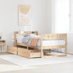 vidaXL Bedframe zonder matras massief grenenhout 75x190 cm, Eenpersoons, Bruin, Verzenden, Nieuw