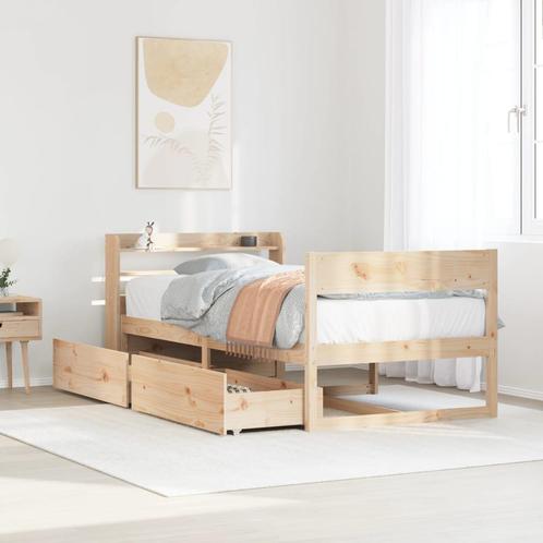 vidaXL Bedframe zonder matras massief grenenhout 75x190 cm, Huis en Inrichting, Slaapkamer | Bedden, Bruin, Nieuw, Hout, Eenpersoons