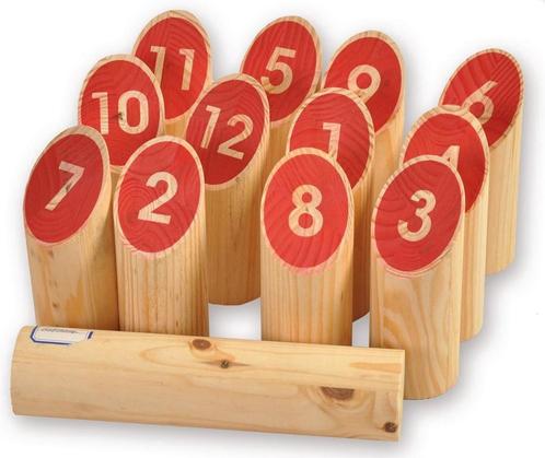 Number Kubb Dennenhout | HOT Games - Buitenspeelgoed, Kinderen en Baby's, Speelgoed | Buiten | Los speelgoed, Nieuw, Verzenden