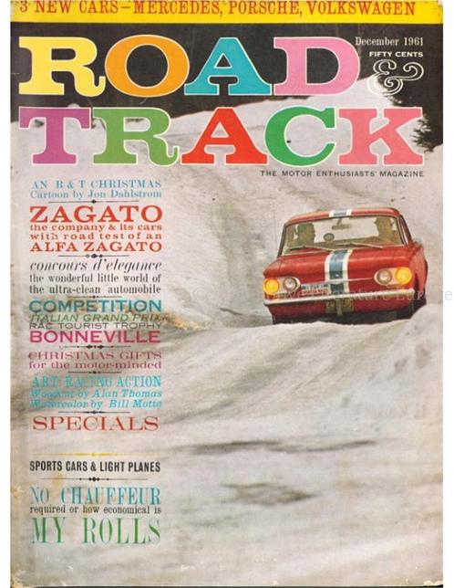 1961 ROAD AND TRACK MAGAZINE DECEMBER ENGELS, Boeken, Auto's | Folders en Tijdschriften
