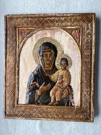 Icoon - Moeder Gods - Hout - Handgemaakt - 33 x 38,5 cm