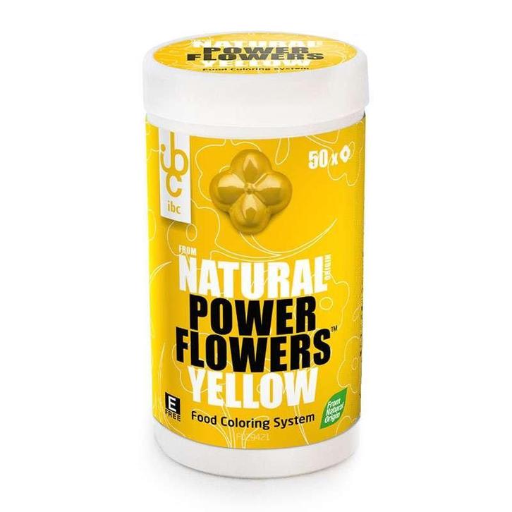 Power Flowers Natural Origin Geel 50gr, Hobby en Vrije tijd, Taarten en Cupcakes maken, Nieuw, Verzenden