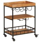 vidaXL Keukentrolley 60x40x80 cm massief acaciahout en ijzer, Huis en Inrichting, Keuken | Keukenbenodigdheden, Verzenden, Nieuw