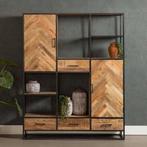 Vakkenkast Mangohout GwennXL, Huis en Inrichting, 150 tot 200 cm, Nieuw, Industriële meubels, Overige houtsoorten