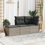 vidaXL 3-delige Loungeset met kussens poly rattan lichtgrijs, Verzenden, Nieuw, Rotan, Loungeset