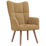 Relaxstoel Bruin Fluweel | Retourdeal -53% | Comfortabel!, Ophalen of Verzenden, Nieuw, Bruin