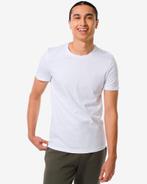 HEMA Heren t-shirt regular fit o-hals - 2 stuks wit, Kleding | Heren, Nieuw, Verzenden