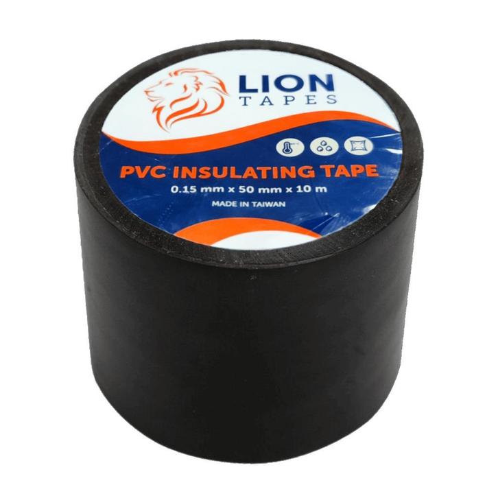 Lion Brand Isolatietape zwart 10m x 50mm x 0.15mm, Doe-het-zelf en Verbouw, Isolatie en Afdichting, Nieuw, Ophalen of Verzenden