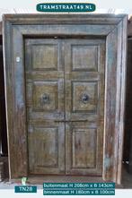 Antieke teakhouten deur, inloopkast deur, decoratieve deur, Antiek en Kunst, Curiosa en Brocante, Ophalen of Verzenden