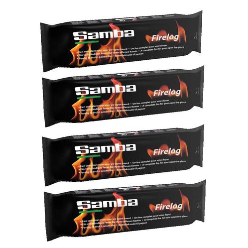 Samba Firelog - Haardblok - Paraffine - 1,1 kg. - 4 stuks, Tuin en Terras, Barbecue-accessoires, Nieuw, Ophalen of Verzenden