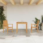 vidaXL 3-delige Tuinset massief teakhout, 2 zitplaatsen, Verzenden, Nieuw, Tuinset