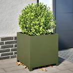 vidaXL Plantenbak 50x50x50 cm staal olijfgroen, Tuin en Terras, Bloembakken en Plantenbakken, Verzenden, Nieuw, Metaal