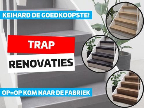 Betonlook PVC traprenovatieset v.a. €475 excl. btw, Huis en Inrichting, Stoffering | Vloerbedekking, 75 m² of meer, Wit, Crème