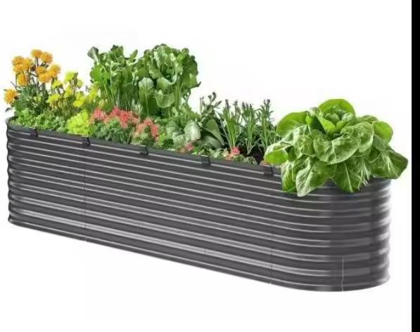 Gegalvaniseerd Ovaal Verhoogd Tuinbed met Open Bodem Buiten, Tuin en Terras, Bloembakken en Plantenbakken, Nieuw, Verzenden