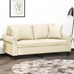 vidaXL Tweezitsbank met sierkussens 140 cm kunstleer, Huis en Inrichting, Verzenden, 150 tot 200 cm, Leer, Nieuw
