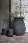 Zwarte aardewerk pot Rough 28 cm