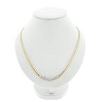 Gouden platte gourmet schakel collier met diamant; 0,50 c..., Gebruikt, Overige kleuren, Ophalen of Verzenden, Met edelsteen
