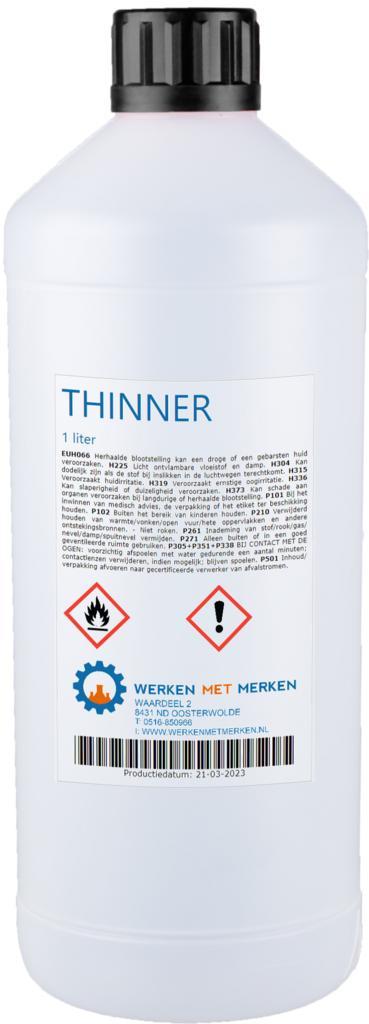 Wmm Chemie Thinner 1 liter, fles, Doe-het-zelf en Verbouw, Overige Doe-het-zelf en Verbouw, Nieuw, Verzenden