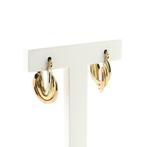 Tricolor gouden oorringen | Ø 14,3 mm (witgoud) (witgoud), Sieraden, Tassen en Uiterlijk, Oorbellen, Ophalen of Verzenden, Gebruikt