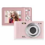 Digitale camera roze 128GB - 2.7K video vlog camera - 48MP -, Verzenden, Nieuw