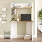 Bureau Tópisa 148,5x90x51,5 cm eikenkleurig en wit [en.casa], Huis en Inrichting, Bureaus, Verzenden, Nieuw
